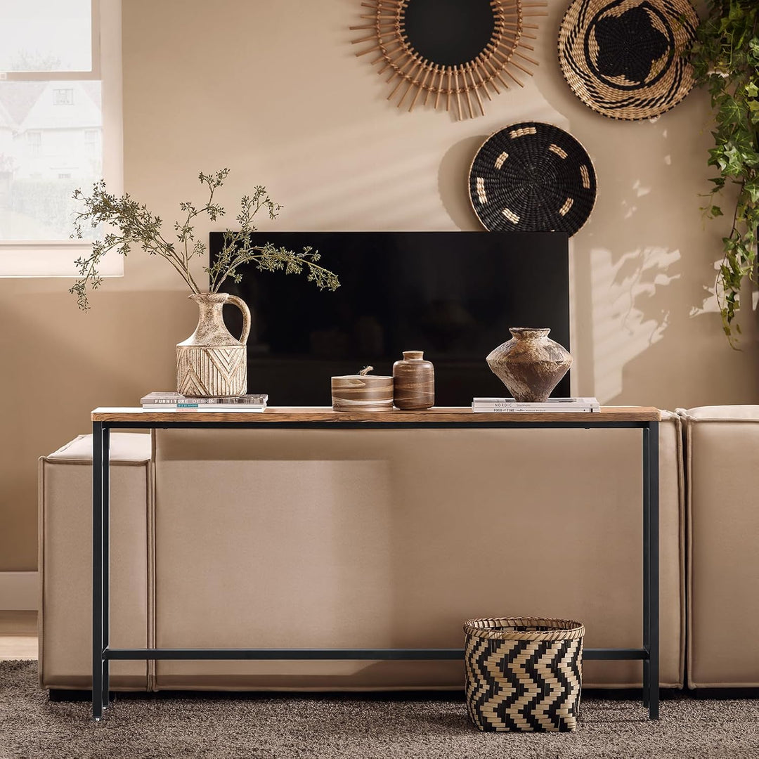 SoBuy Konsolentisch Schmal Flurtisch – Konsolentische Fürs Wohnzimmer, Vintage Metall Sideboard, Rob
