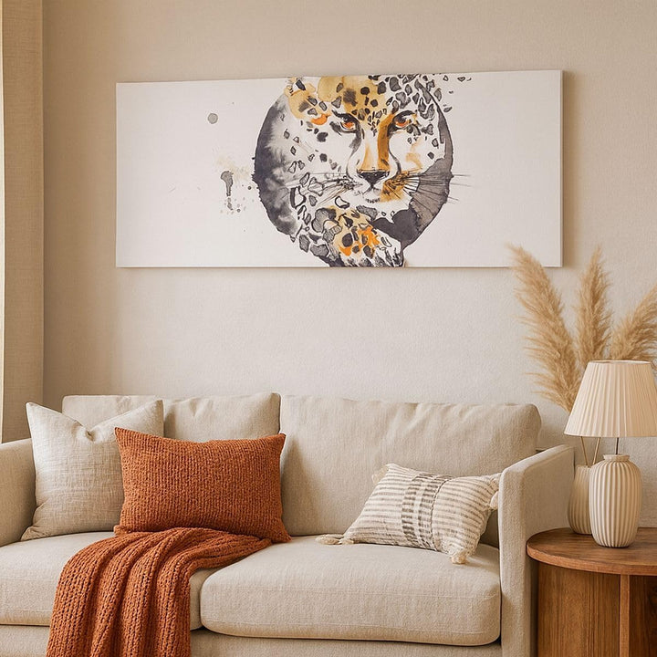 Wandbilder Dekoration Wohnzimmer Katze Orb Tierwelt Geparden Panorama Bilder auf Leinwand 120x50cm L