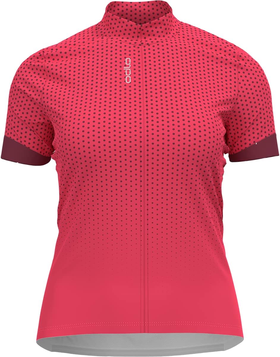 Odlo Damen Essentials_411951 Radtrikot mit Reissverschluss (1er Pack) S Paradise Pink - Raspberry Fu