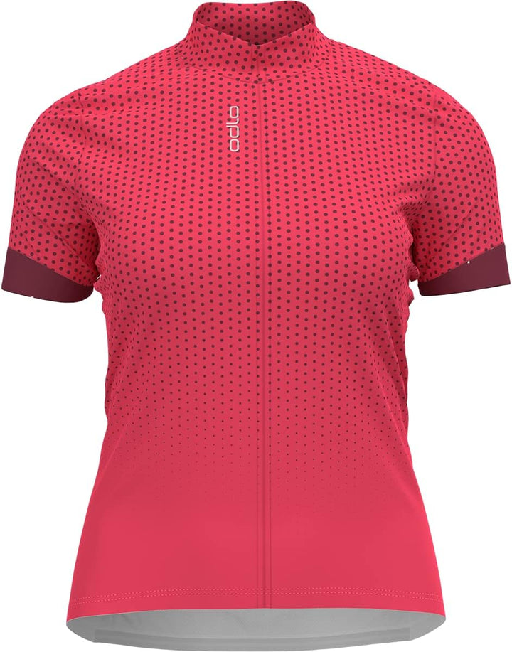 Odlo Damen Essentials_411951 Radtrikot mit Reissverschluss (1er Pack) S Paradise Pink - Raspberry Fu