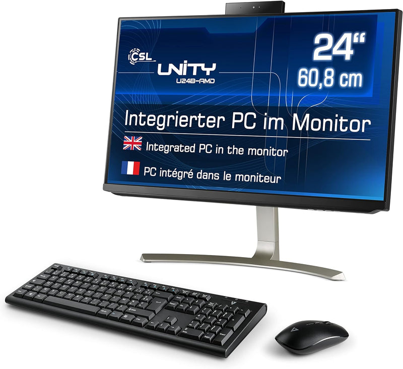 All-in-One-PC CSL Unity U24B-AMD, 60,5 cm (23,8 Zoll, 1920x1080 Full HD) - Leistungsstarker AIO (AMD