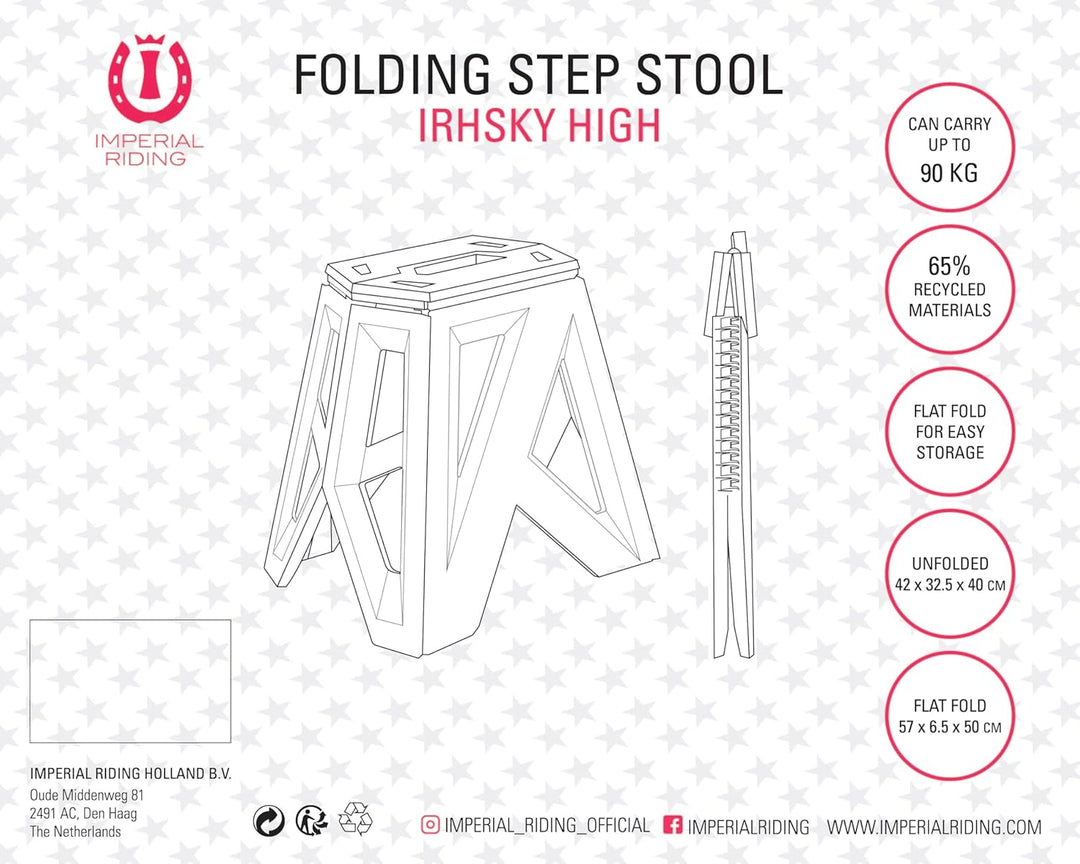 Imperial Riding Step IRH Sky high, Klapphocker, Tritthocker, Klappbarer Hocker, einfache Aufbewahrun