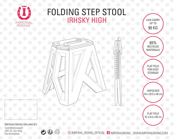 Imperial Riding Step IRH Sky high, Klapphocker, Tritthocker, Klappbarer Hocker, einfache Aufbewahrun