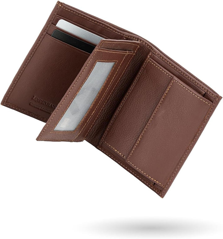 LINDENMANN Portemonnaie Herren Leder/Geldbeutel Herren, Rindleder, braun