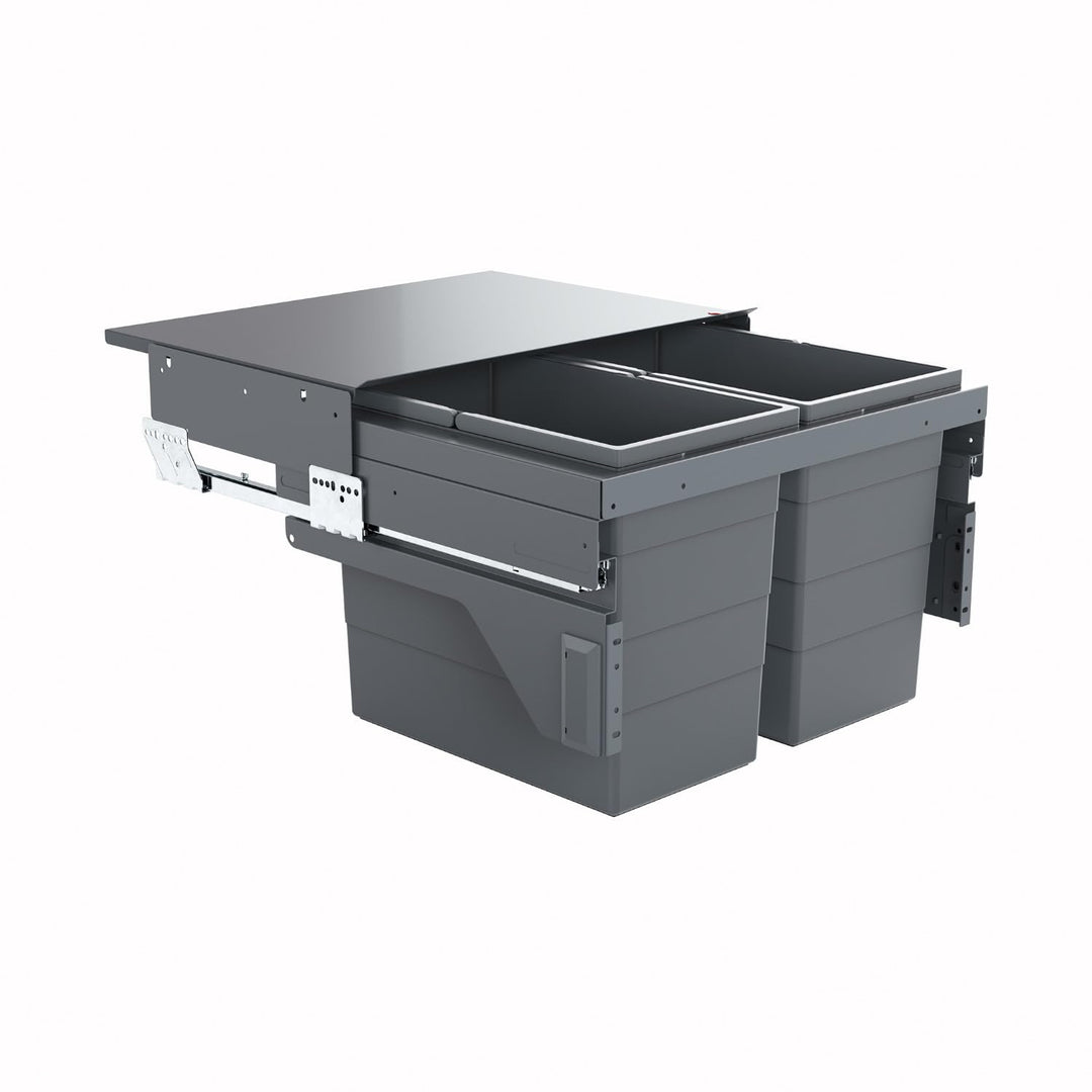 Hailo Abfallsammler 361084 | Cargo 2X 28 Liter | für 60cm Schrankbreite | Einbau Mülleimer Auszug |