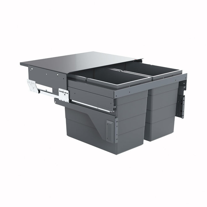Hailo Abfallsammler 361084 | Cargo 2X 28 Liter | für 60cm Schrankbreite | Einbau Mülleimer Auszug |