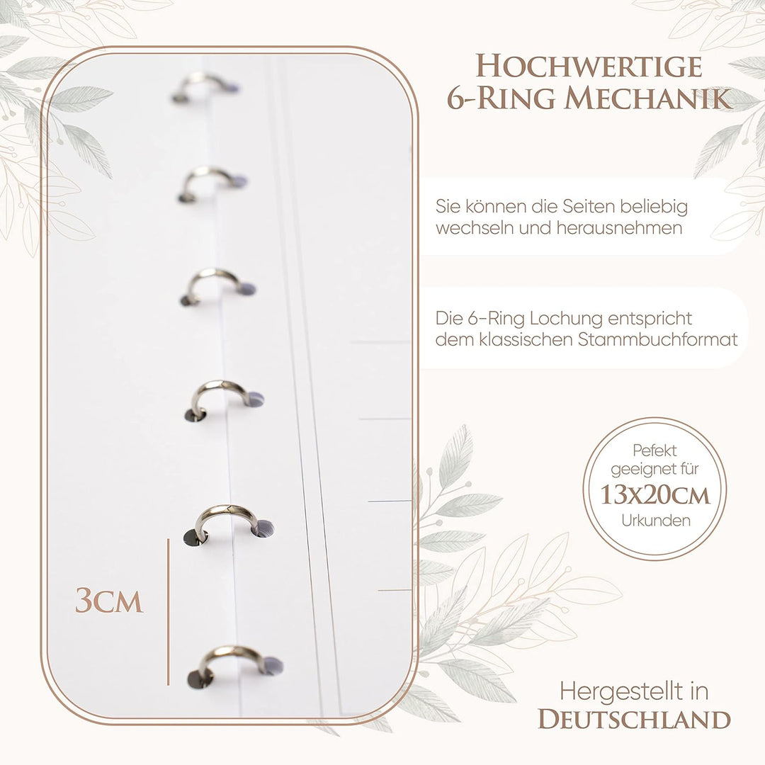 Stammbuch Herz mit Hand - dunkelblau, Velours, Silberprägung, Stammbuchformat, Familienstammbuch. In