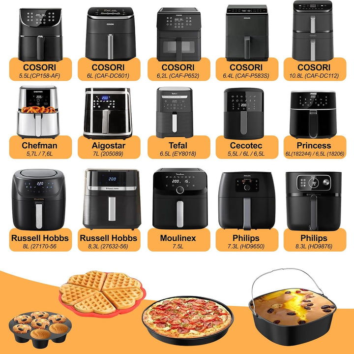 Heissluftfritteuse Zubehör für COSORI Turboblaze 5,5L/6L/6,2L/6,4L/Turbo Tower Pro 10,8L,Double Stac