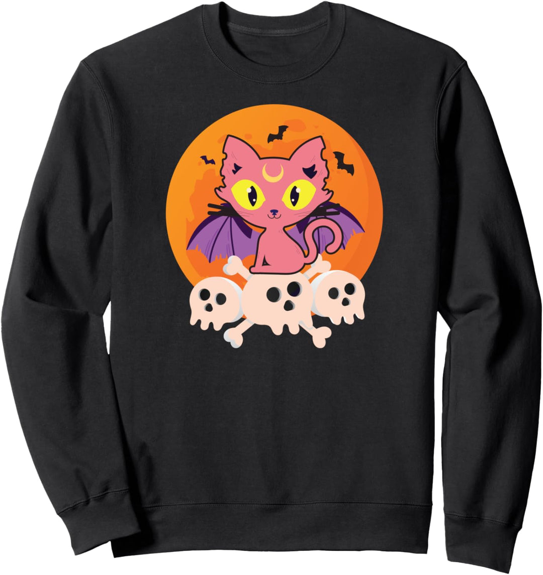 Dämonische Katze im Pastel Goth Stil Sweatshirt