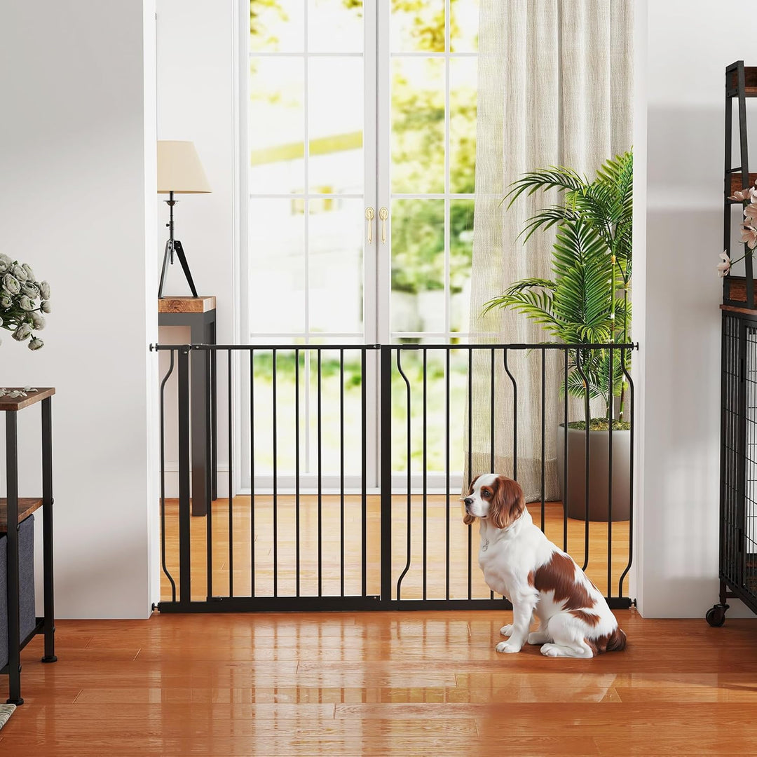PawHut Hunde Türschutzgitter Treppenschutzgitter, 75-145 cm Hunde Türgitter, Baby Türgitter, Klemmgi