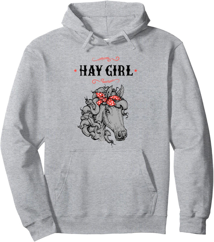 Pferde Shirts für Mädchen & Damen, Pferd mit Bandana, Hay Girl Pullover Hoodie