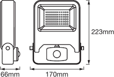 LEDVANCE LED Fluter, Leuchte für Aussenanwendungen, integrierter Bewegungssensor, Warmweiss, 223 mm