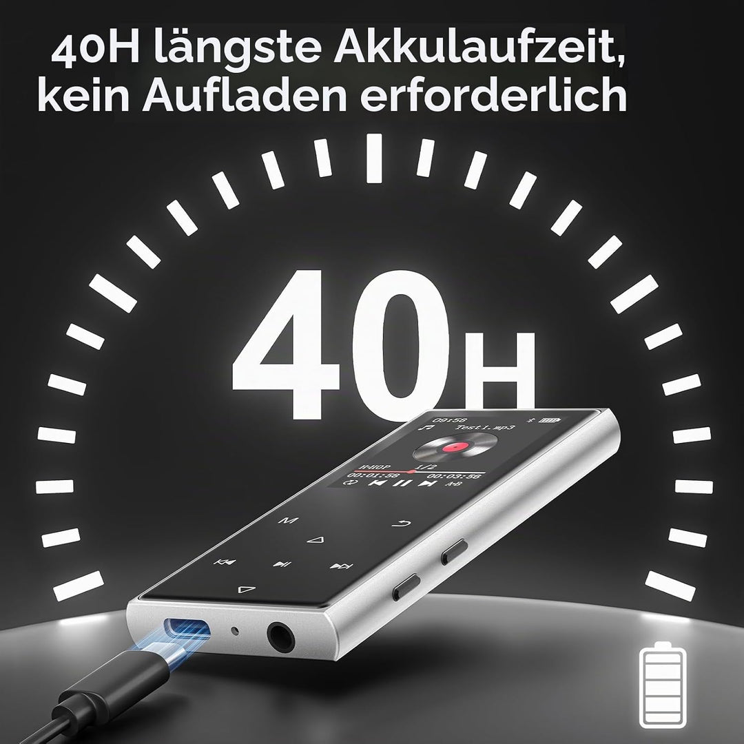 MP3 Player Bluetooth 5.3, MP3 Player Kinder mit 128GB Karte, Lautsprecher | 512GB erweiterbar, Hi-Fi