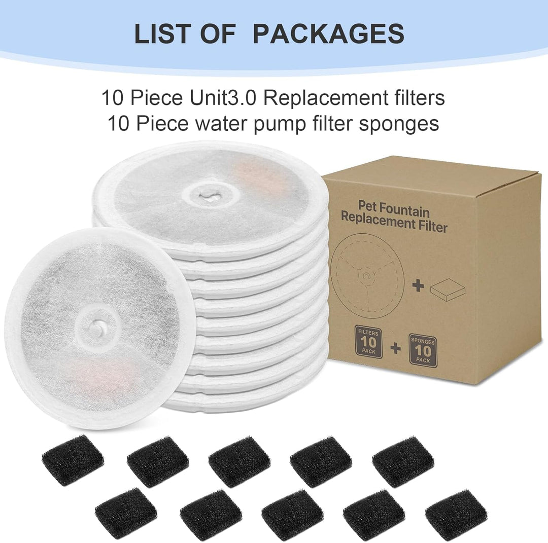 Katzenbrunnen Filter, Filter Unit 3.0 Harz und Aktivkohle Katzen Hunde Trinkbrunnen kompatibel mit E