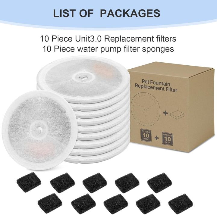 Katzenbrunnen Filter, Filter Unit 3.0 Harz und Aktivkohle Katzen Hunde Trinkbrunnen kompatibel mit E
