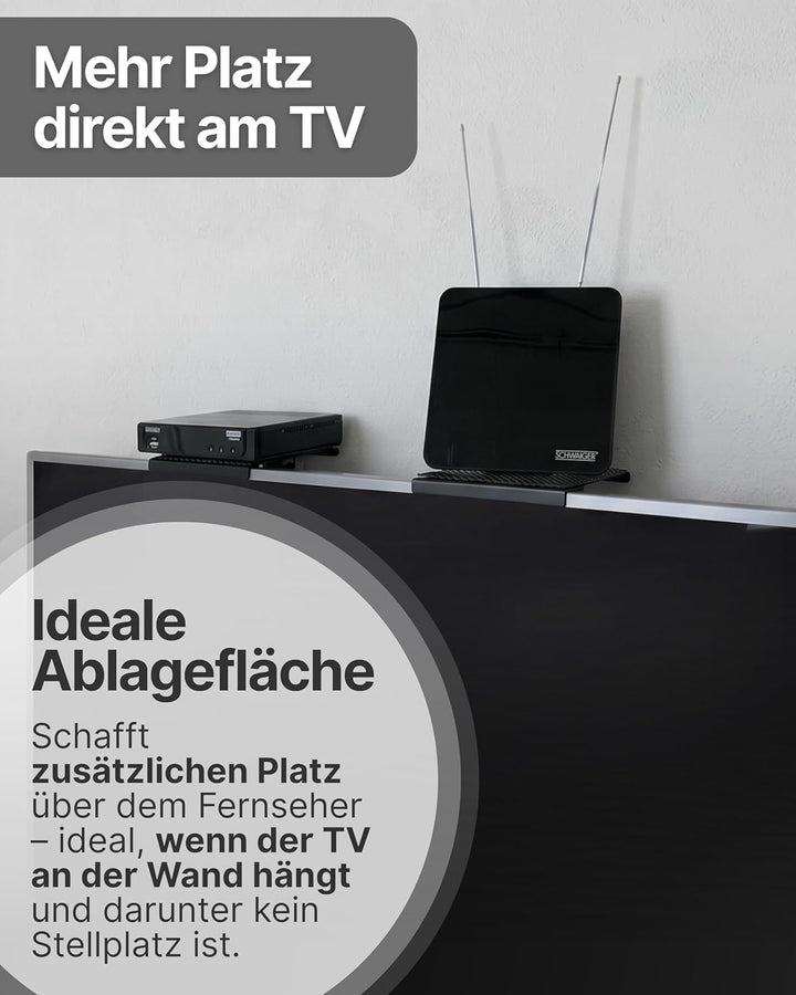 SCHWAIGER 661781 TV-Regal 2er-Set Monitorständer Bildschirmregal Multimedia-Ablage TV-Topper Halteru
