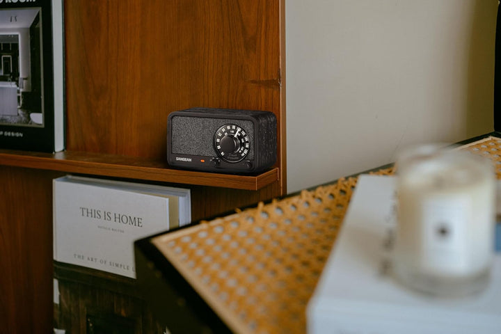 SANGEAN WR-8 – Tragbares Vintage Radio mit Bluetooth Lautsprecher, FM-Empfang, integriertem Akku, Ec