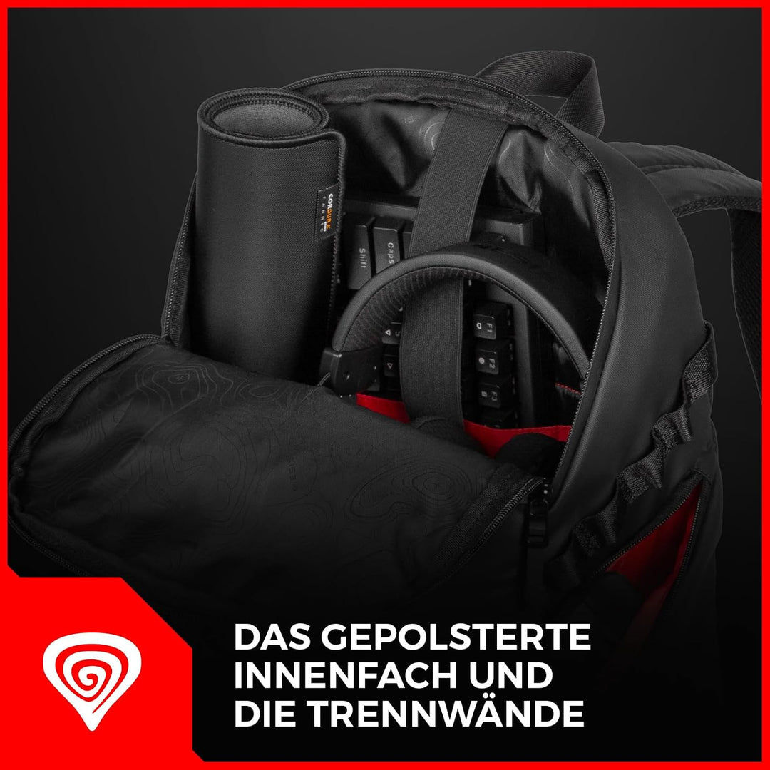 Genesis Pallad 420 Rucksack 15,6 Zoll / 18 L | Laptop-Rucksack mit 6 Taschen, Tabletfach, Trolley-Sy