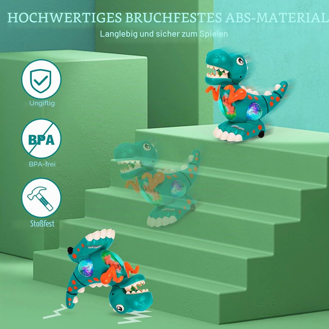 Spielzeug ab 1 Jahr, Musik Licht Krabbelnde Dinosaurier Baby Spielzeug ab 12 Monate Baby Sensorische