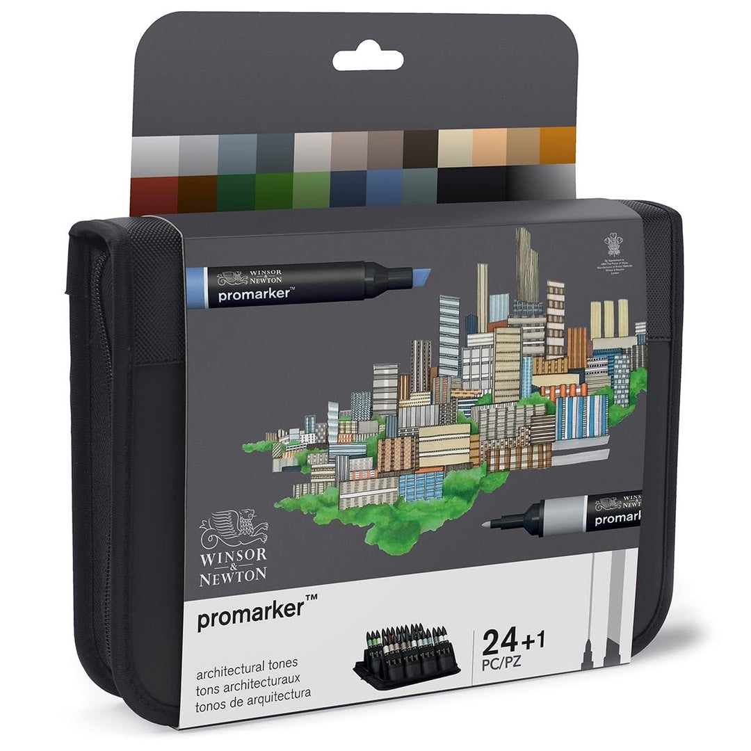 Winsor &amp; Newton 0290163 ProMarker, Professioneller Layoutmarker - 2 Spitzen, fein und breit für Zei