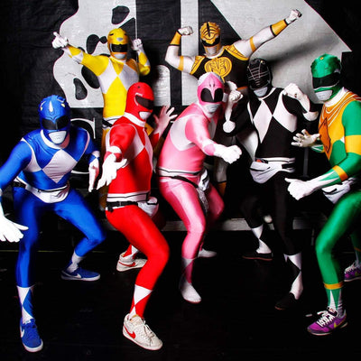 Morphsuits Schwarzes Power Ranger Kostüm Erwachsene, Power Ranger Kostüm Herren, Power Rangers Kostü