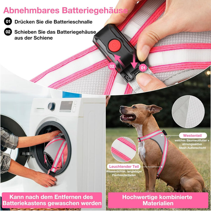 ChalkLit LED Leuchtendes Hundegeschirr USB Wiederaufladbares Vollständig Beleuchtetes Hundegeschirr