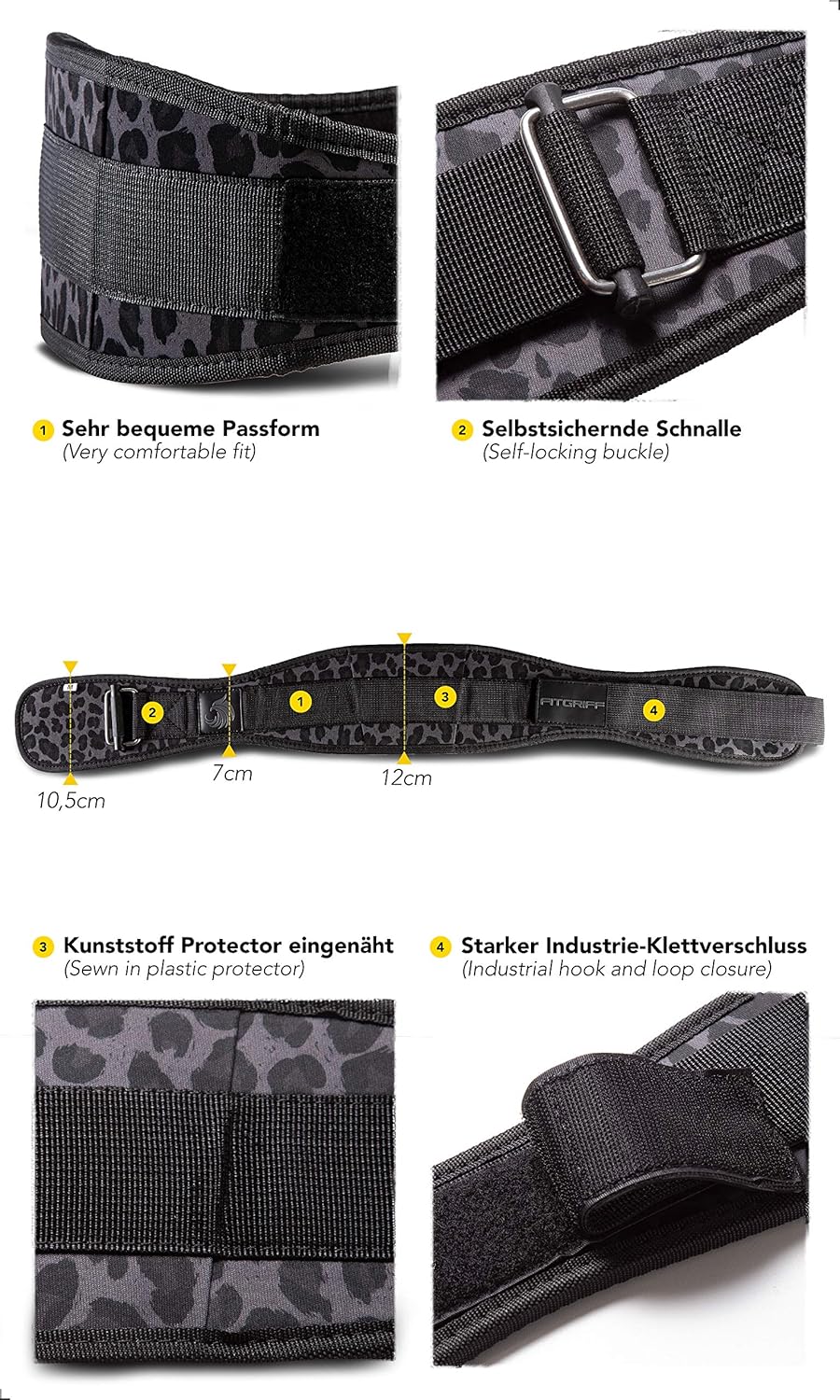 Fitgriff® Gewichthebergürtel V2 - Gewichtheber Gürtel für Damen und Herren - Bodybuilding, Krafttrai