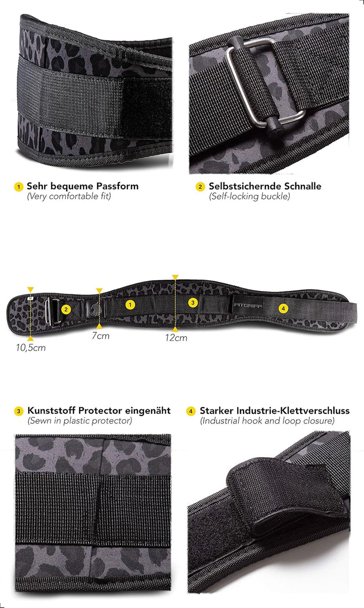 Fitgriff® Gewichthebergürtel V2 - Gewichtheber Gürtel für Damen und Herren - Bodybuilding, Krafttrai