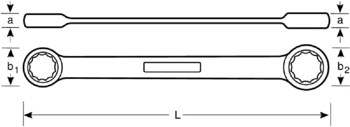 Bahco BHS4RM-16-19 Umschaltbarer Ratschenschlüssel, 16 x 17 x 18 x 19 mm, 16 x 17 x 18 x 19 mm