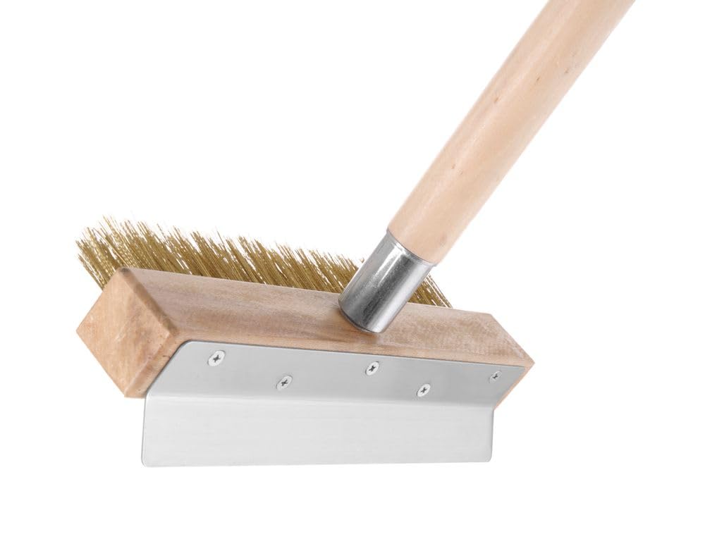 HENDI 525630 Pizzaofen Reinigungsbürste, Holzgriff Stahlschaber, 255x930mm