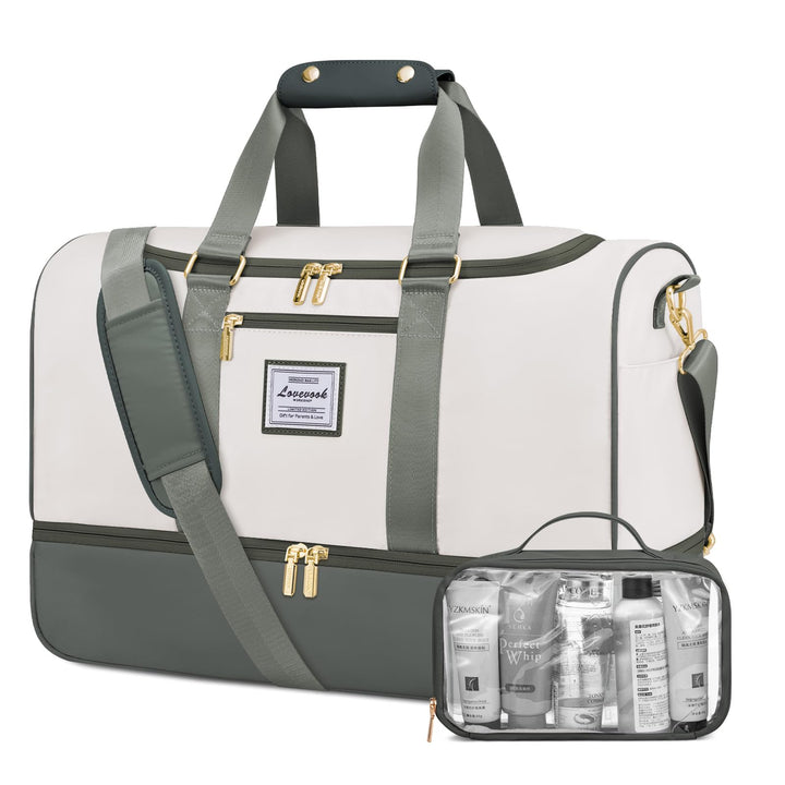 LOVEVOOK Reisetasche Sporttasche Damen, 37L Weekender Travel Bags Gym Bag mit Kulturtasche, Schuhfac