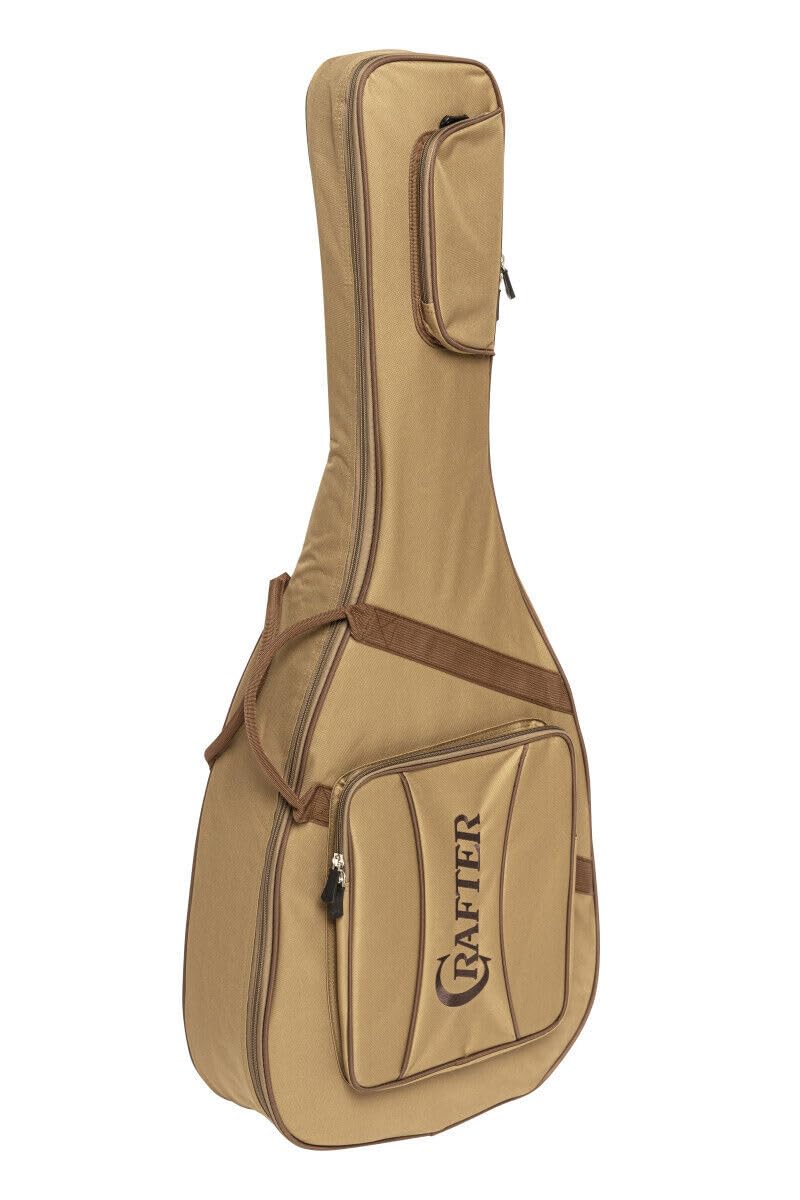 Crafter Gitarrentasche DG-M LINE Gigbag – Braun, 18 mm Polsterung, Rucksackgurt & Tragegriff, 2 Auss