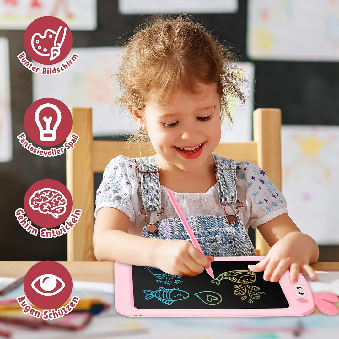 LCD Schreibtafel ab 2 3 4 5 6 Jahre Mädchen Junge Kinder Spielzeug, 8,5 Zoll Bunte Bildschirm LCD Za