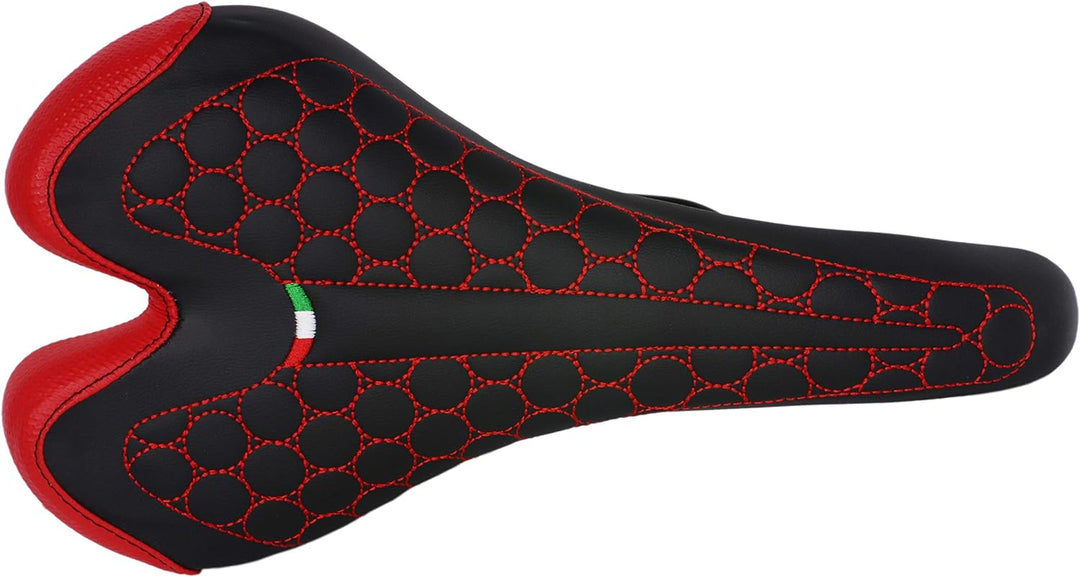 Selle Montegrappa FatBike Sattel Fahrradsattel MTB Trekking Unisex SM 4010 in 6 Farben Svart röd, Sv