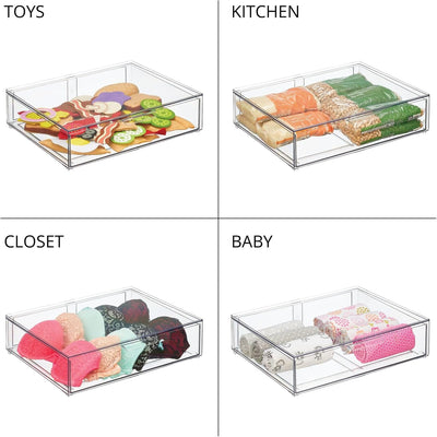 mDesign Kosmetikorganizer – stapelbare Schubladenbox aus Kunststoff – praktische Box zur Aufbewahrun