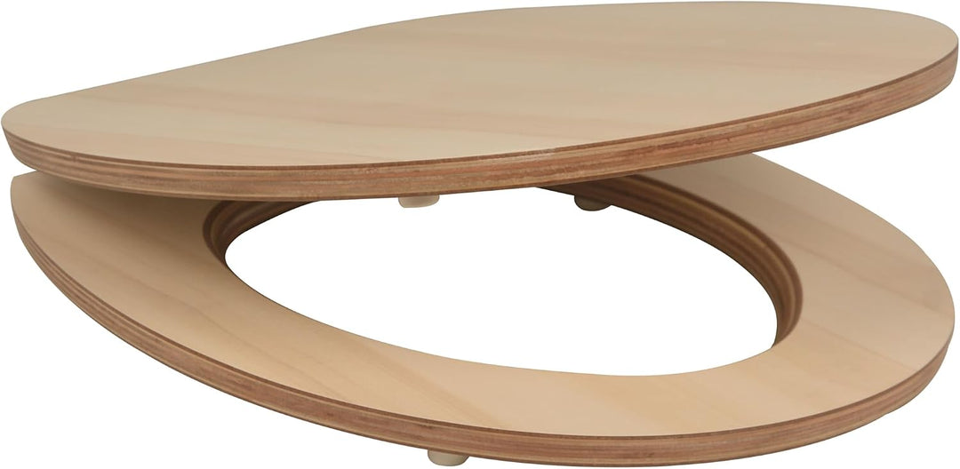 sanicomfort WC Sitz Maple matt lackiert, MDF Holzkern, mit Absenkautomatik, Toilettensitz mit Klodec