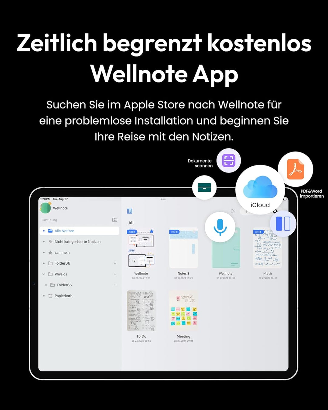 Metapen A8 Stift für iPad 2018-2024, Schnellladefunktion, Palm-Ablehnung, Pencil für Apple iPad Pro