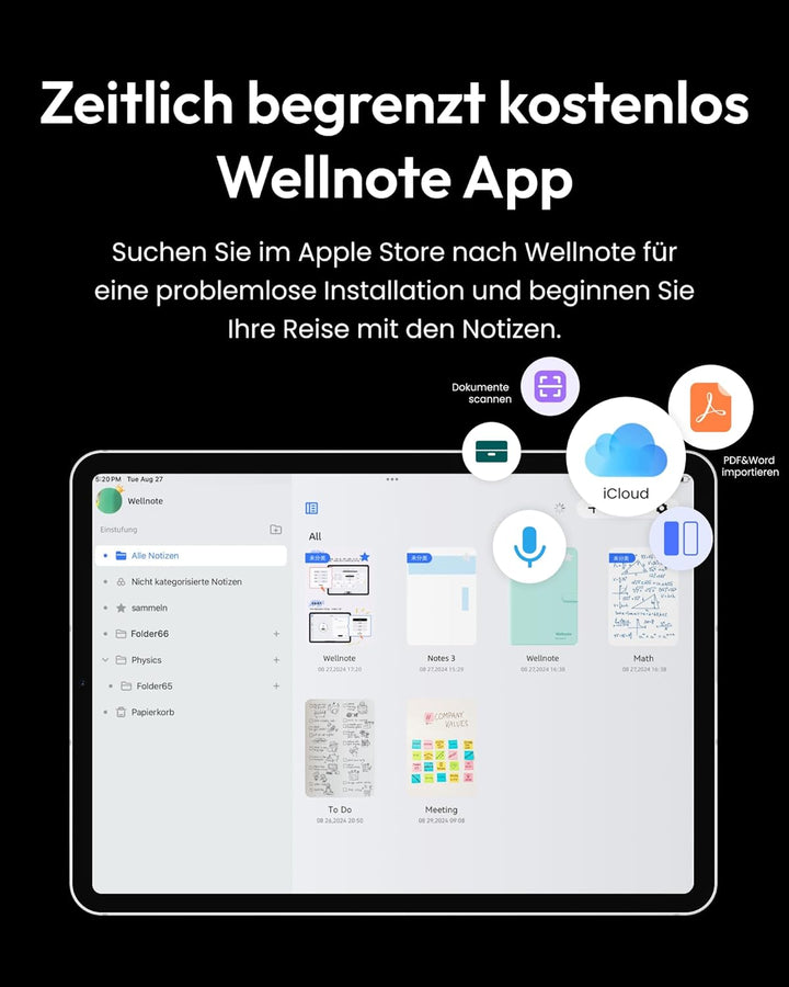 Metapen A8 Stift für iPad 2018-2024, Schnellladefunktion, Palm-Ablehnung, Pencil für Apple iPad Pro