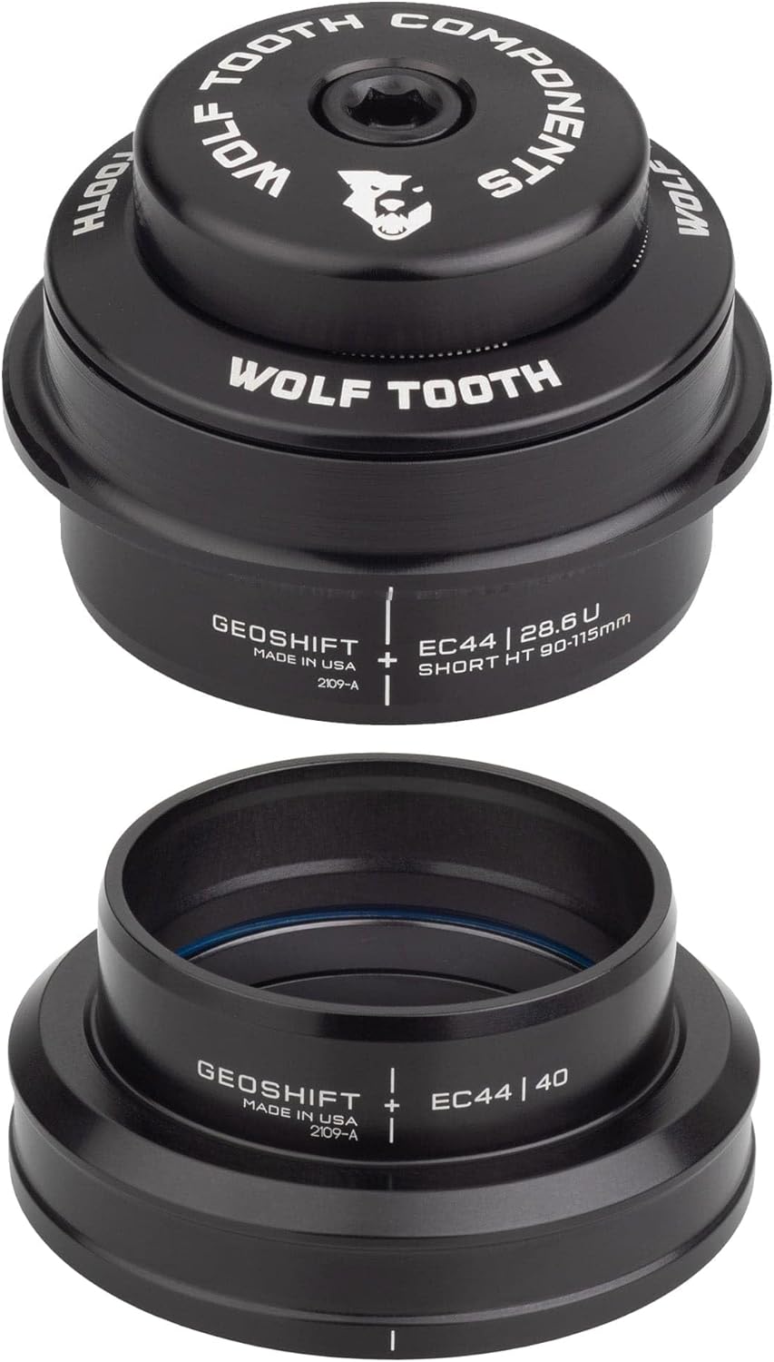 Wolf Tooth EC44 Upper ZS56 GeoShift unten 2 Grad Performance Angle Headset kurz XL, XL