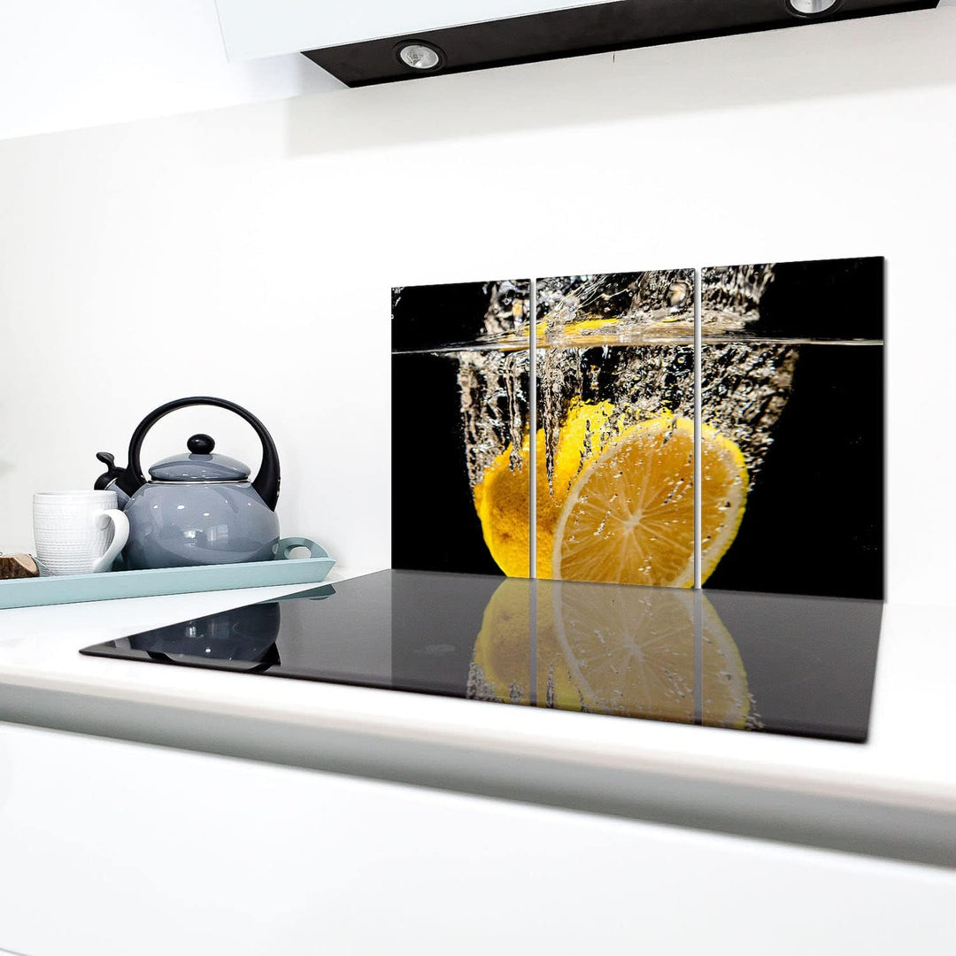 Herdabdeckplatten 3 Teilig 90x52 cm Ceranfeldabdeckung Küche Elektroherd Induktion Herdschutz Spritz