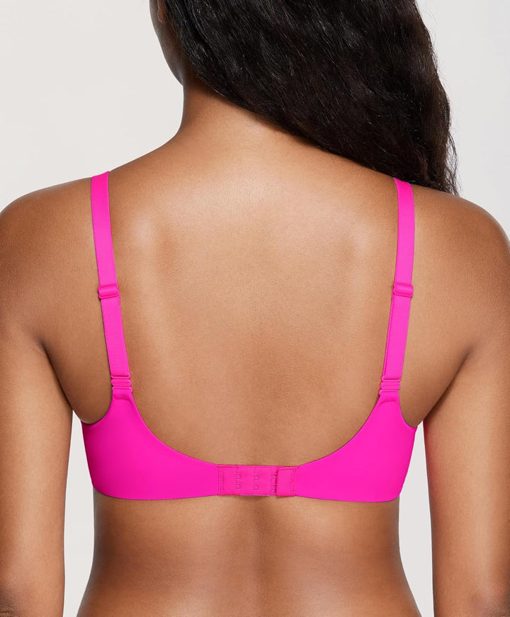 DOBREVA Damen Push Up Bügel BH Soft T Shirt BHS mit Licht Gepolstert Komfort Sexy 75AA Helles Fuchsi