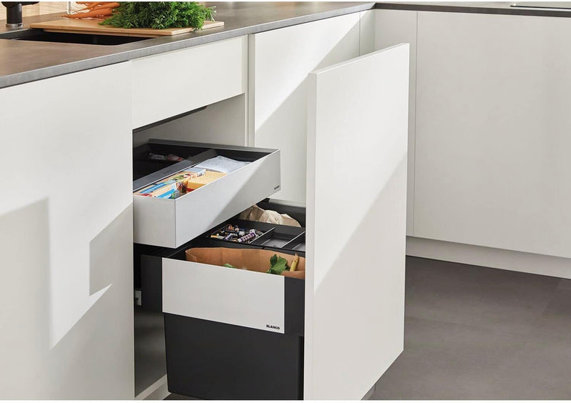 BLANCO SELECT II 60/4 Orga | Kunststoff, Alu | 60er Unterschrank | Auszugssystem zur Frontanbindung