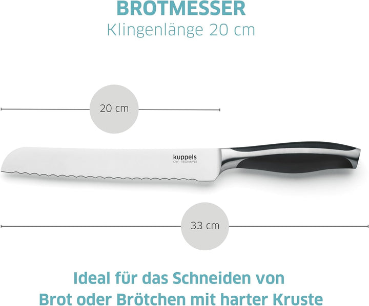 Kuppels CHEF Brotmesser | exzellente Schärfe &amp; Schnitthaltigkeit | hochwertiger Klingenstahl |Küchen