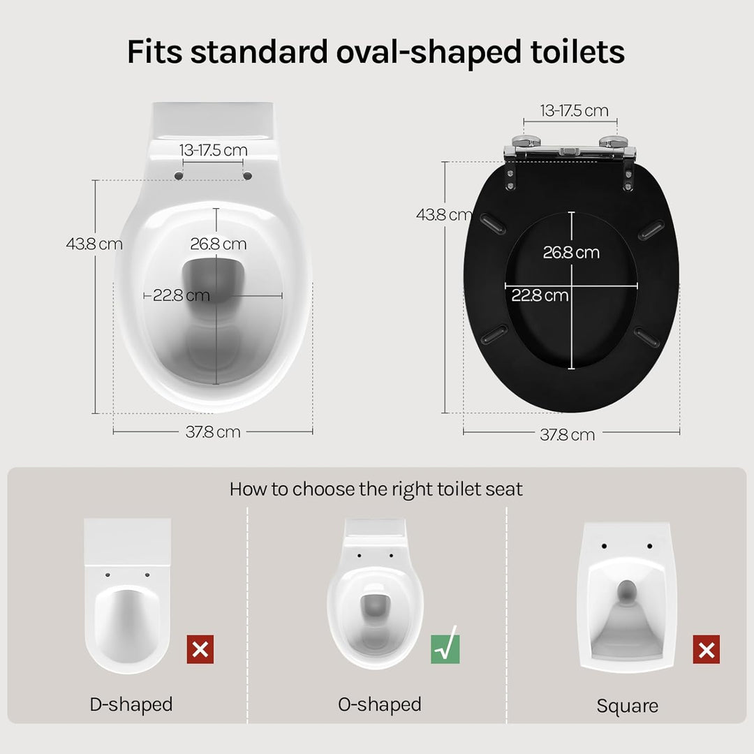 Toilettendeckel mit Absenkautomatik Holz, WC Sitz mit Quick-Release-Funktion für leichte Reinigung,