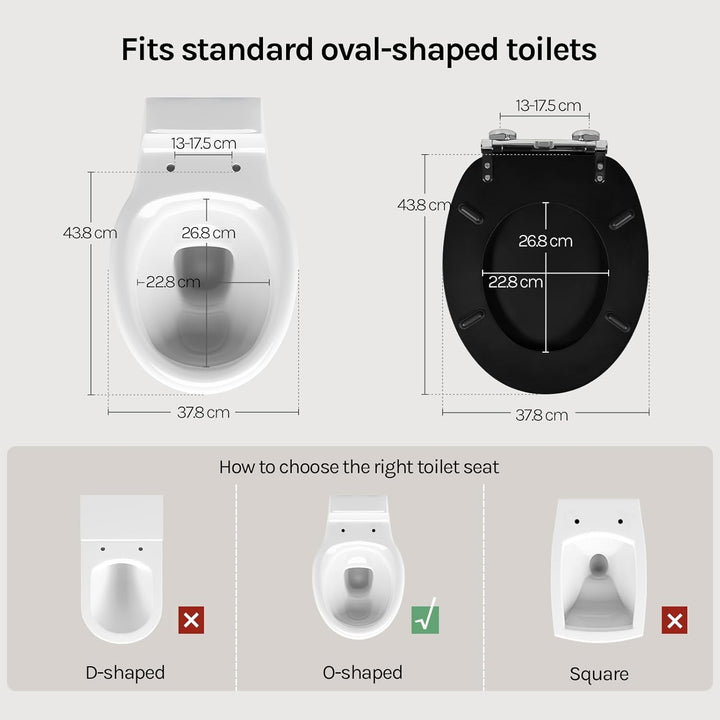 Toilettendeckel mit Absenkautomatik Holz, WC Sitz mit Quick-Release-Funktion für leichte Reinigung,