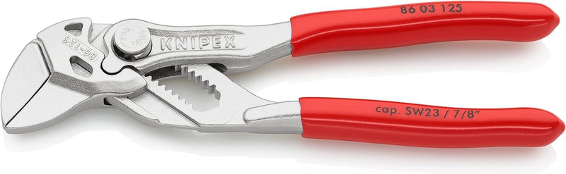 KNIPEX Zangenschlüssel, klein, Multi-Schraubenschlüssel Chrom-Vanadium, Rostschutz verchromt, 125 mm