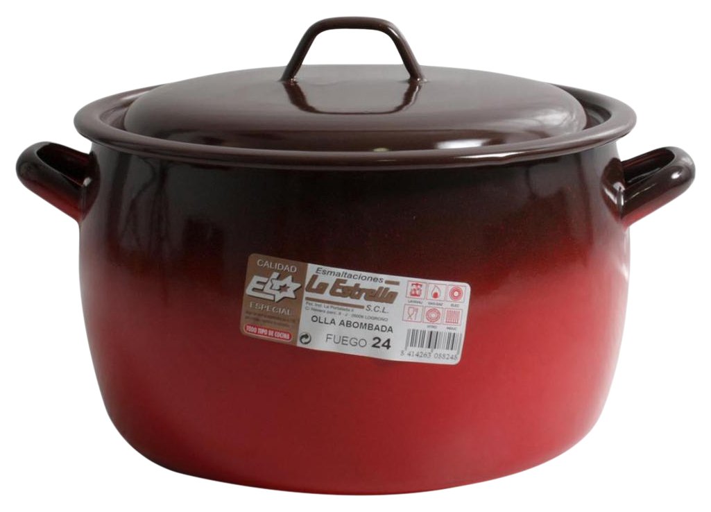 LA ESTRELLA esmaltaciones der Stern Feuer – gewölbter Topf mit Deckel, 24 cm, 7 L