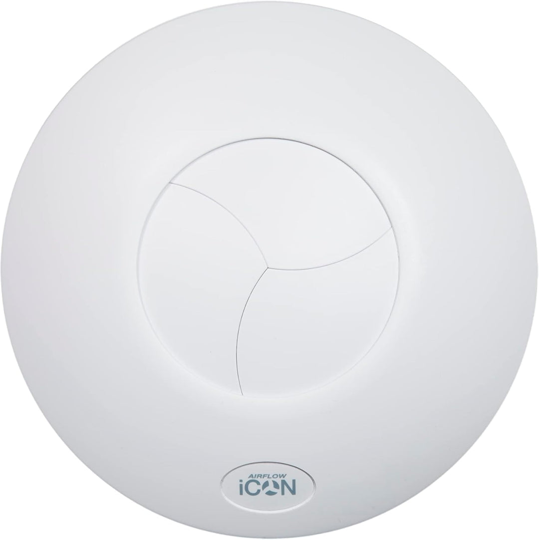 Airflow iCON 15 Badlüfter – 100 mm / 4 Zoll – Energiesparend 9,4 W, 19 l/s – Geräuscharmer Iris-Rück