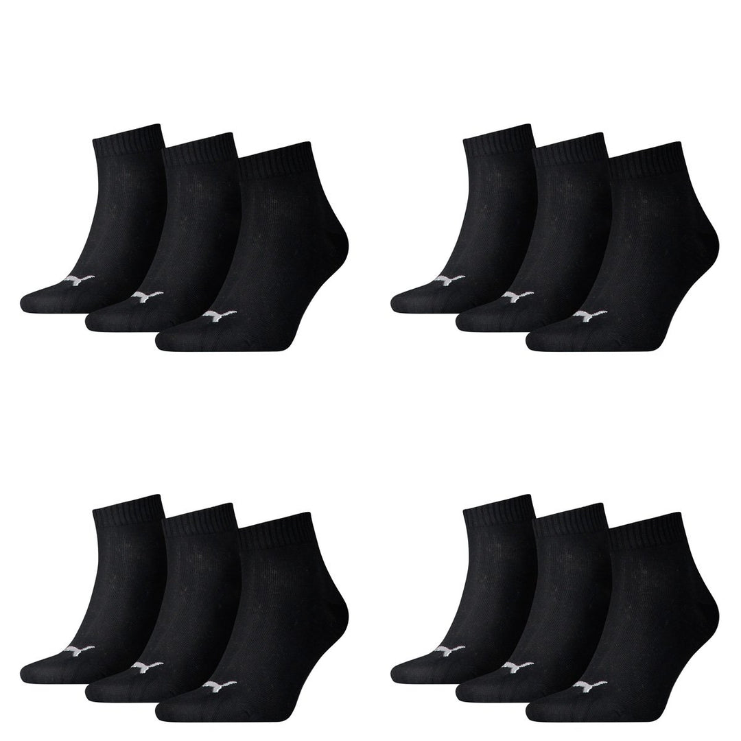 Puma Quarters 3 Paar Sneakersocken, Unisex – Erwachsene, 200-Schwarz-3, 35/38