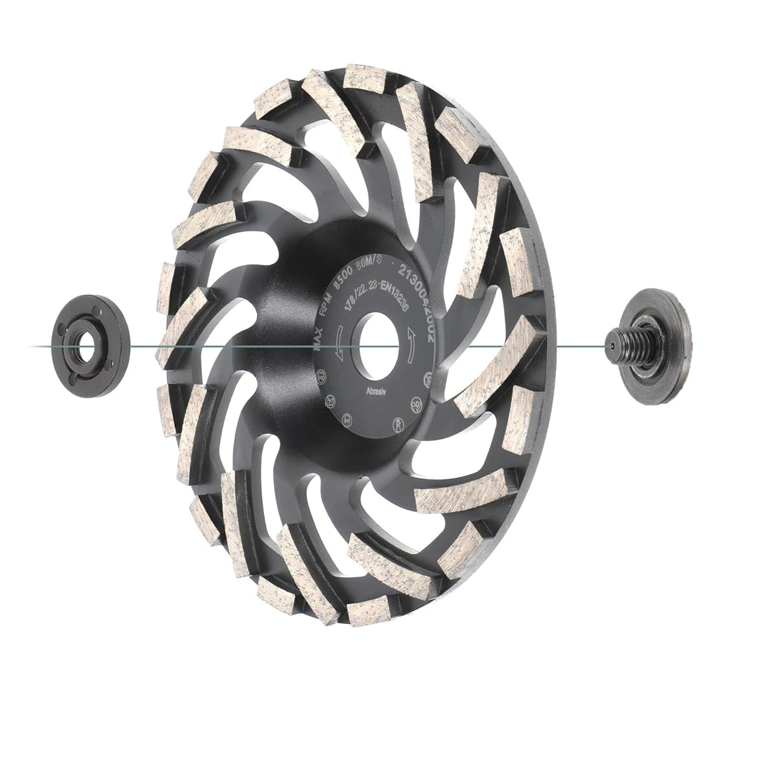 PRODIAMANT Diamant-Schleiftopf 180 mm x 22,2 mm Turbo ST91 Diamantschleifscheibe Asphalt Estrich Pro